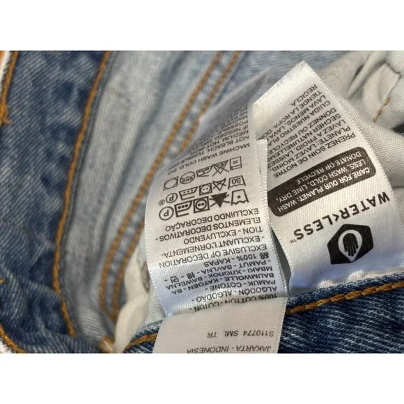 Levi's Womens 501S Skinny Jeans Sz 29 (29x32) Blue Distressed Denim Button Fly - Picture 8 of 9